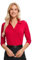 Soneven Blusa elegante para mujer, cuello de pico, camiseta deportiva con cuello, polo de manga larga, polo de golf, verano, camiseta transpirable, rojo, L