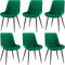LEWE Esszimmerstühle, Stühle 6er Set, Samtstuhl Holland, Küchenstuhl, Komfort, Stabil, Einfach und Bequem, hautfreundlich, mit dickem Schaumstoff gepolstert - [Grün]
