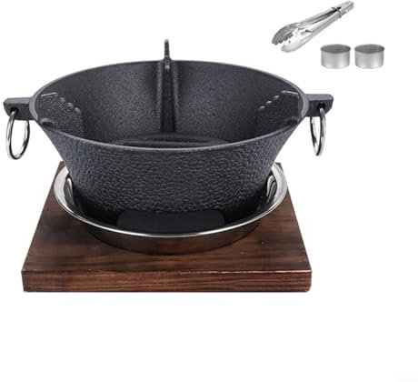 EXTRWORY Cast Iron Charcoal Stove Korean Hot Plate Japanese Barbecue Grill Oven Portable Charcoal Oven (19.5 cm)