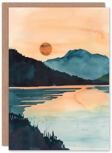 Artery8 Greeting Card Sun Rising Over Loch Shiel Lakeside Mountains Blank For Him Or Her Art Birthday Card
