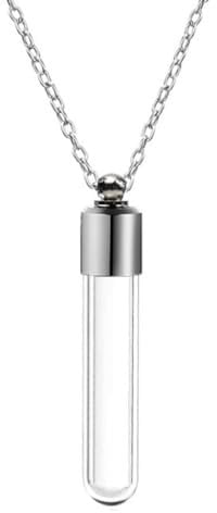 Fcnjsao Beautiful Glass Bottle Pendant Necklace Simple to Open and Carry Pendant Neckchain for Small Decoration and Fragrances