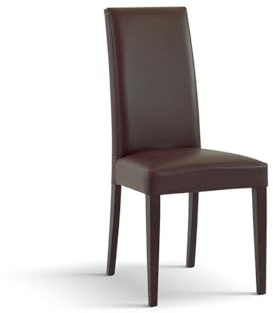 PAZZO DESIGN Stuhl Andrea, Wengè, Set mit 2 Stühlen, Stühle aus Kunstleder, Holzbeine, Küchen- und Esszimmerstuhl - id_576