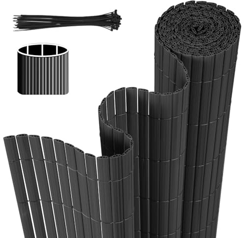 Jaxguom Protezione da sguardi indiscreti in PVC, 140 x 1000 cm, con tre rinforzi a costine e fascette per cavi, protezione dal vento, resistente ai raggi UV, per recinzione giardino e terrazza, colore