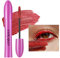 GL-Turelifes Colorful Mascara Bunte Fasermascara Charmante,dicker Pinsel,Curling, langlebige Mascara mit dicken und langen Wimpern, wasserdicht und wischfest (#3 Rot, Stück)