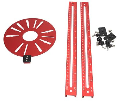 WODHMIEY Fresa circular para madera, compás de fresado, doble escala precisa, diámetro de corte de 50 a 152 cm, montaje versátil, compatible con varias fresadoras, con barra de extensión
