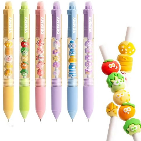 Alihoo Radierbarer Kugelschreiber, 6 Stück Radierbare Stifte,Tintenroller Radierba, 0,5mm Blau Radierbare Stifte Set,Radierbarer Gelschreiber