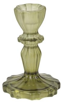 Artyfêtes Générique - BOUGEOIR Verre Salvia 11CM Vert Sauge Mat