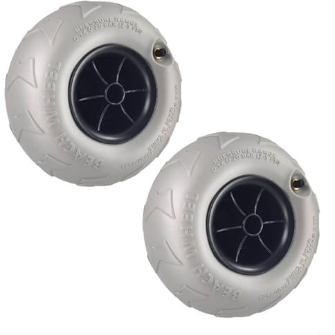 SMZhomeone 2 Stück Strandballon-Räder, PVC-Sandreifen, Ersatz-Breitprofil, 205 x 115 mm, für Kajak, Dolly, Kanu, Camping, Trolley