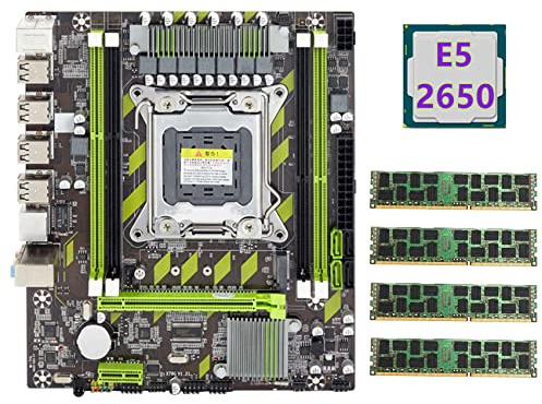 Lafeier Scheda madre X79+E5 2650 CPU 4X4GB DDR3 1600 Mhz REG ECC Memoria RAM Set LGA 2011 M.2 NVME Scheda madre