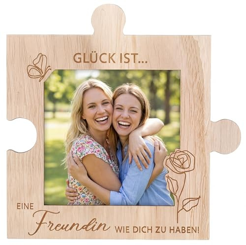 Photect Geschenk für Freundin Magnetischer Bilderrahmen, Bestie Geschenk zum Geburtstag Jubiläum, Freundschaftsgeschenk für Beste Freundin, Holz Bilderrahmen, Magnetische Fotorahmen Kühlschrank