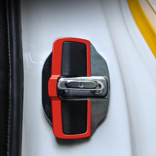 Cubierta protectora de aleación de zinc y ABS para cerradura de puerta Land Cruiser para vehículos Alphard Vellfire de seguridad exterior, topes de repuesto de 4 piezas (rojo)