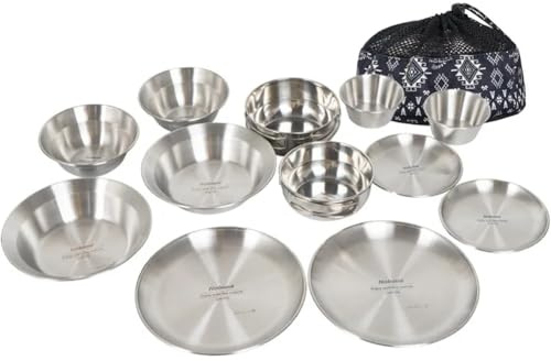 Uikdjgu Ensemble de 12 Pièces de Vaisselle D'Extérieur, Vaisselle de Camping Portable, Auto-Conduite, Barbecue, Camping, Maison, Bol, Assiette.