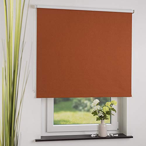 Cocoon Kettenzugrollo Seitenzugrollo Verdunkelungsrollo Rollo Thermo Vorhang Terracotta 150 x 190 cm