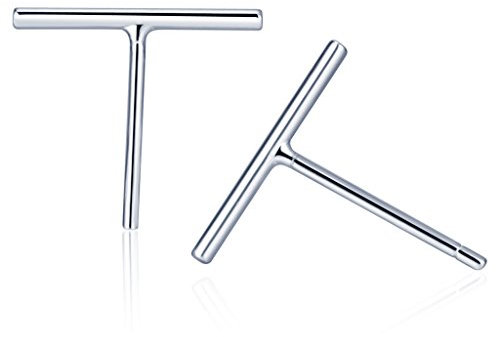 Belons 925 Sterling Silber Damen Mädchen Stab Ohrstecker Stäbchen Stecker Ohrringe Bar Earrings, 12mm