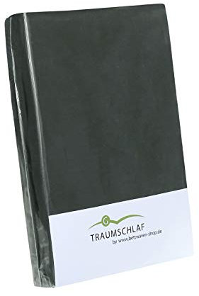 Traumschlaf Spannbettlaken Jersey Elasthan Stretch anthrazit, 180x200-200x220 cm