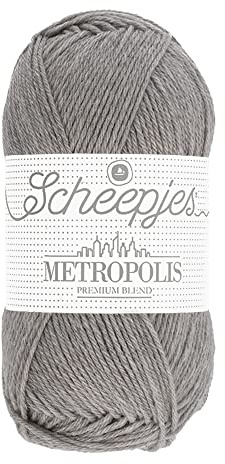 Scheepjes Metropolis 50g - 071 Jakarta, Grey Yarn for Knitting & Crochet