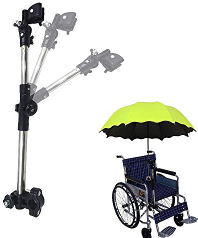 Verstellbarer Regenschirmrahmenhalter, Schirmgriffhalter, Edelstahl-Regenschirmverbinderhalter, Fahrradschirm-Stretch-Halterung für Kinderwagen, Fahrrad-Rollstuhl, Rollstuhl, Walker