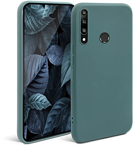 Moozy Minimalist Series Silikon Hülle für Huawei P Smart Z und Honor 9X, Blau Grau - Mattes Finish, Dünne, Weiche TPU-Handyhülle Schutzhülle