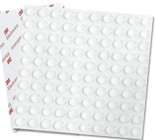 Uni-Fine Shop 100 Stück 8mm Elastikpuffer Transparent Schutzpuffer Gummipuffer Türgriff Selbstklebend Anschlagpuffer Gummi Möbelpuffer Gummonoppen für Glasplatte, Türen, Schränke