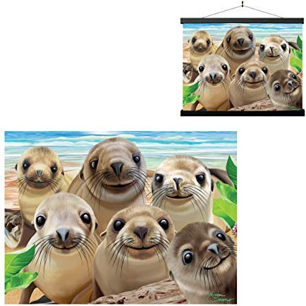 3D LiveLife Linsenförmige Wandkunst Drucke - Seelöwenschnapp von Deluxebase. Ungerahmtes 3D Ozean Poster. Perfekter Wandfüller. Original kunstwerk lizenziert von bekannt künstler, Michael Searle