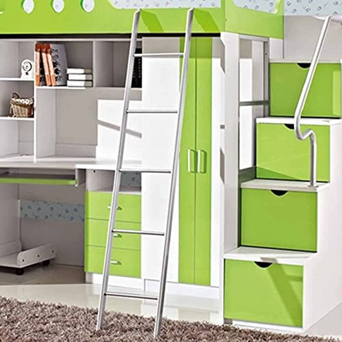 JLXJ Telescopic Silver Hook On Bunk Bed Ladder, Rv Car Boat Step Ladder, Adjustable Twin Bunk Metal Bed Ladder for Home/outdoor, Load 150kg (Size : 140cm/55in)