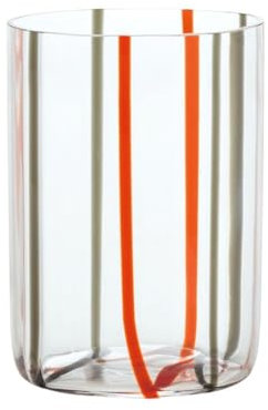 Bicchiere Tirache Zafferano in vetro borosilicato bicolore Rosso-grigio box 6 pezzi
