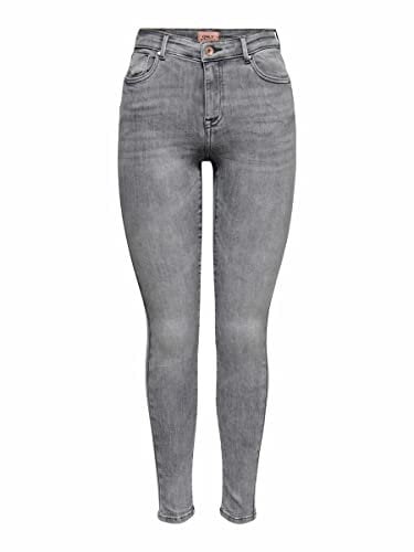 ONLY Damen Onlpower Mid Push Up Sk Azg937 Noos Jeans, Grey Denim, S EU