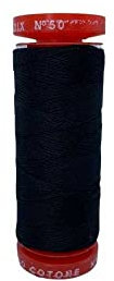TOMASELLI MERCERIA Spagnoletta Filo Rocchetta Radix Cucirino Mercerizzato N 50 Cotone 200 Yard Tre Stelle - Nero
