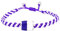 Italyanissimo Bracciale per tifosi in macramè e Argento 925 rodiato oro bianco con smalti. Bianco viola stile fiorentina. (Taglia M) 19-20 - 21 cm