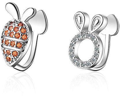 JZTRADING Ohrclip Ohrringe Häschen Karotten Ohr Knochen Clip Süße Asymmetrische Diamant Ohrringe Täglich Aus Einkaufen Ostern Weihnachten Geburtstagsgeschenk Einzigartig Party Charming