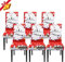 Jaotto Stuhlhussen Weihnachten 6er Set Universal,Stuhlhusse Stretch Moderne,Stuhlhussen Schwingstühle Elastische Langlebig Stuhlhussen für Feiertagsdekoration Weihnachten(Rot/Weihnachtsmann,6 Stück)