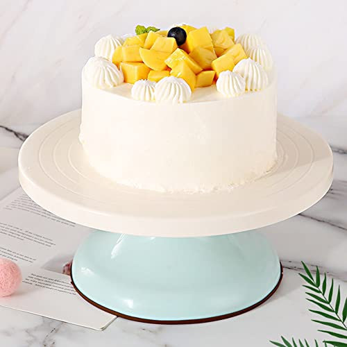 FIYSON Tortenplatte drehbar, Tortenplatte,10 in Rotierender Tortenständer Kuchenplatte zum Dekorieren, Torten Drehteller für Kuchen,zum Cake Popping Kekse Kuchen Dekorieren und Präsentieren (Weiß)