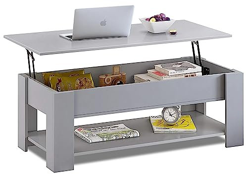 Blisswood Coffee Table With Storage, Lift Up Wooden Coffee Tables for Living Room, 1 Shelf Large Hidden Storage Modern Rectangular Sofa End Lift-Top Tea Table Furniture
