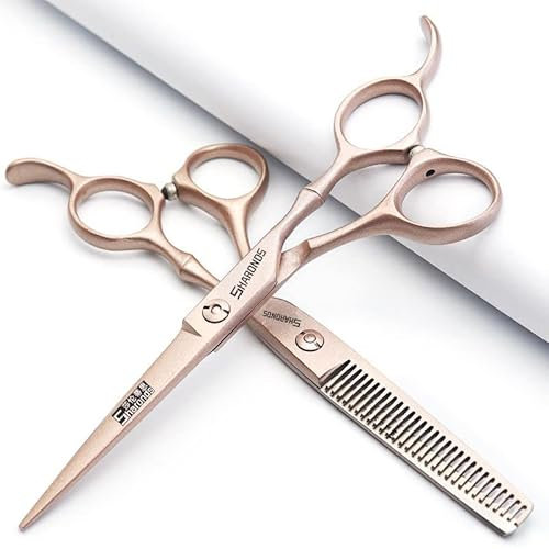 6 Zoll/ 7 Zoll Haarschneideschere set,haarschere,ausdunnschere SHARONDS 440C Schwarz (6 zoll 2Stück- D)