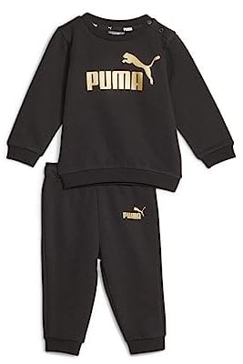 PUMA Unisex Kinder Minicats Ess+ Crew Jogger Fl Trainingsanzug, Puma Schwarz, 74 EU