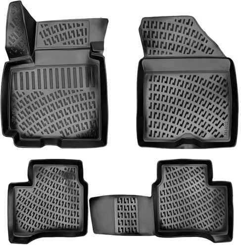 Rizline Passgenau 3D Fussmatten Auto Kompatibel mit Suzuki Swift 6 Gen 2017-2023 Auto Zubehör 1. und 2. Reihe Gummimatten Autos TPE Allwetter Geruchlos rutschfest Vorne & Hinten Schwarz