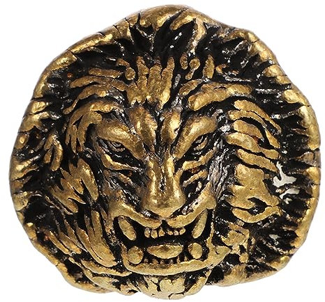 Garneck Walnuss-ornamente Vintage Tierstatue Dekorativer Briefbeschwerer Antike Löwenfigur Sumi Schreiben Kalligrafisches Papiergewicht Handübung Nussbaum Fest Armaturenbrett Büro Messing
