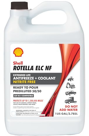 Shell Rotella Nitrite-Free Extended Life ELC Anti-Freeze + Coolant, Pre-Diluted 50/50, 1 Gallon
