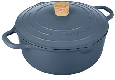 KASANOVA Casseruola Antiaderente vari colori Pot Art con Coperchio Innovativo, casseruola induzione, Ottimale per Stufati e Cotture Lente (Blu, 28 Cm)