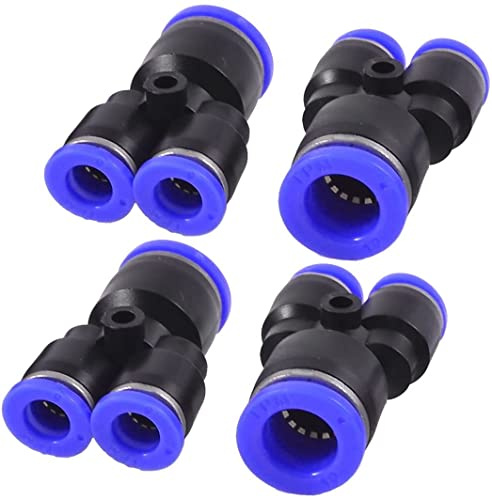 XYZOOM 4 pièces pneumatique 6 mm x 8 mm en forme de Y insérer l'adaptateur de raccords rapides en plastique(78bf0 7d552 c3d16 1fe7b 44ea9 26e0c