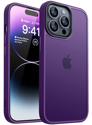 CANSHN Cover Opaca per iPhone 14 Pro(6,1 Pollici), Custodia Traslucida Opaca Protettiva Sottile Antiurto - Viola Scuro