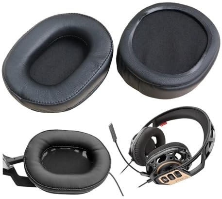 V-MOTA Ohrpolster kompatibel mit Plantronics RIG 300 PRO HX/HS, Rig 300 HS/HS, Rig 100, Rig 100 HX/HS, RIG 4VR Gaming-Kopfhörer, Ersatzohrpolster, Reparaturteile (1 Paar) (Kunstleder)