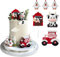6 Stück Bauernhof Tier Cake Topper, Cupcake Tierfiguren Dpielzeug, Kuchen Deko Geburtstag, Bauernhof Geburtstag Deko, für Kuchen Dekoration Kindergeburtstag (Rot)