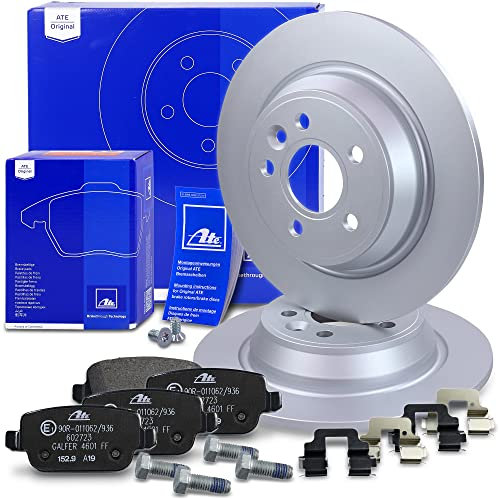 ATE Bremsenset Hinterachse inkl. Bremsscheiben hinten Ø 302 mm voll Hinterachse und Bremsbeläge hinten Kompatibel mit FORD FOCUS Mk2 (DA_, HCP, DP), GALAXY Mk2 (WA6), KUGA Mk1, MONDEO Mk4 (BA7), S-MAX
