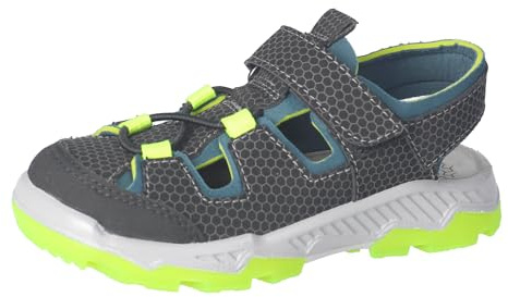 RICOSTA Jungen Sandalen Arizona, Kinder Sommerschuhe, waschbar, Klettverschluss, Freizeitschuhe, offene Schuhe, schwarz/Storm (092), 33 EU