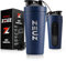 ZEUZ Edelstahl Protein Shaker Becher - Sport, Fitness, CrossFit & Training Bottle - Eiweiß-, Smoothie- & Proteinshaker - BPA-Frei - 700 ml (Marineblau)
