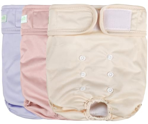 wegreeco Washable Reusable Premium Dog Diapers, Pack of 3, Small Dog Puppy & Doggy Diapers Female, Dog Period Panties Diapers Female in Heat Large
