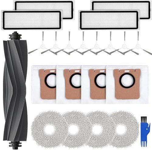 Kit d'accessoires pour Dreame L10s Ultra/L10 Ultra Aspirateur Pièces de Rechange,1 Brosses Principales, 4 Sacs à Poussière,4 Filtres,8 Brosses Latérales,4 Serpillières Chiffon,1 Brosse de Nettoyage