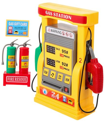 TOYANDONA 1 Set giocattolo della stazione di servizio giocattolo con pompa di benzina per bambini Set da gioco della stazione di servizio giocattoli Modelli modell fai da te