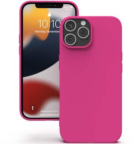 YATWIN Hülle für iPhone 12 Pro Max, Silikon Handyhülle mit Futter, 1mm Kamera und Displayschutz, Dünn & Leicht, Anti Kratzer Case, Magenta